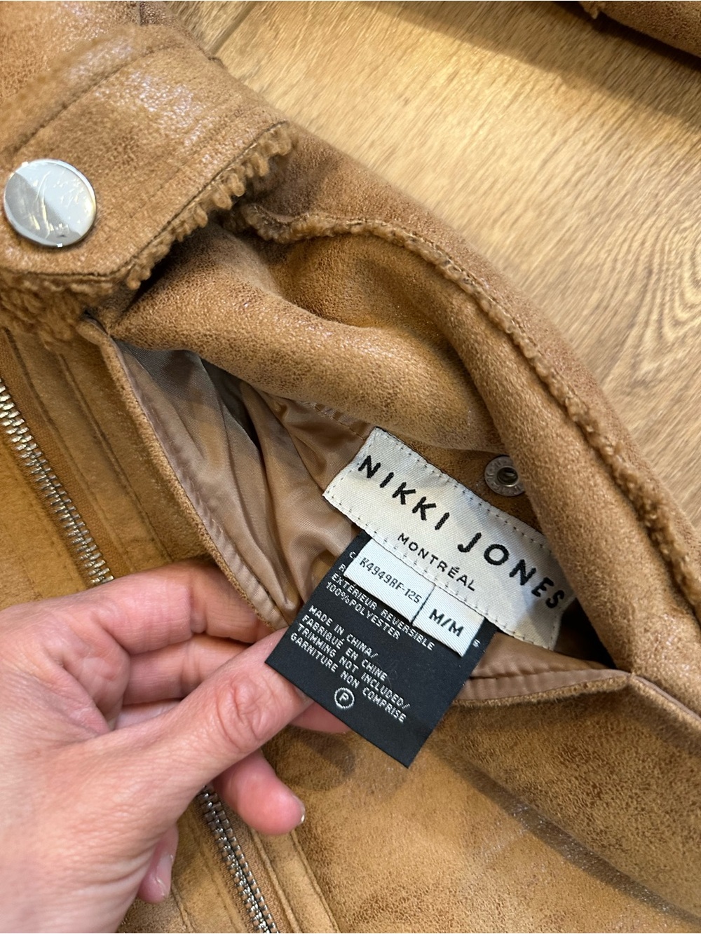 Nikki Jones reversible faux suede/shearling long moto style coat - Picture 12 of 14